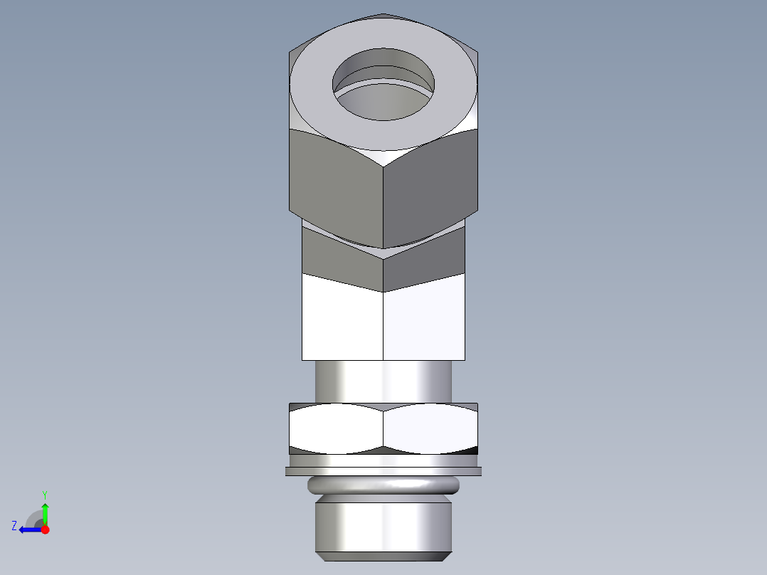 卡套式工业通用硬管接头EO_Adjustable_locknut_45_deg_elbow_VEE12ZLMORCF右视图