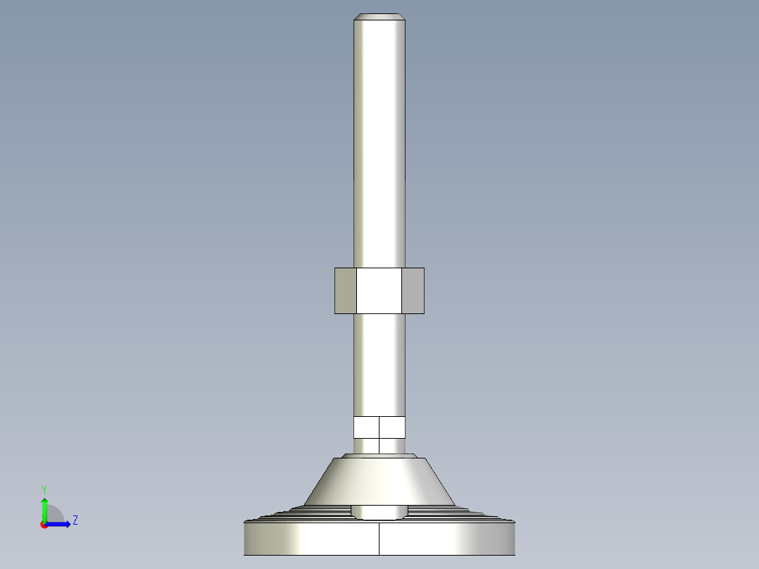 水平調整腳座LVF125B-3D多系列多零件图纸模型左视图