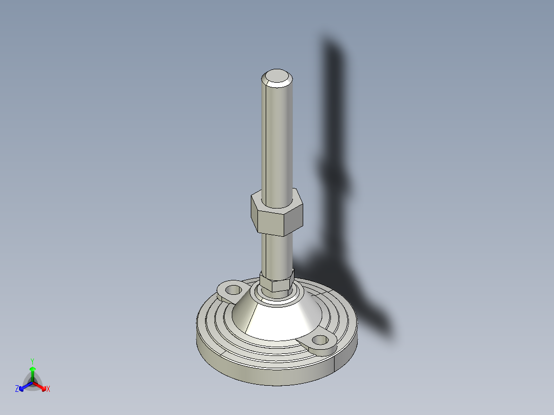 水平調整腳座LVF125B-3D多系列多零件图纸模型正等轴测图