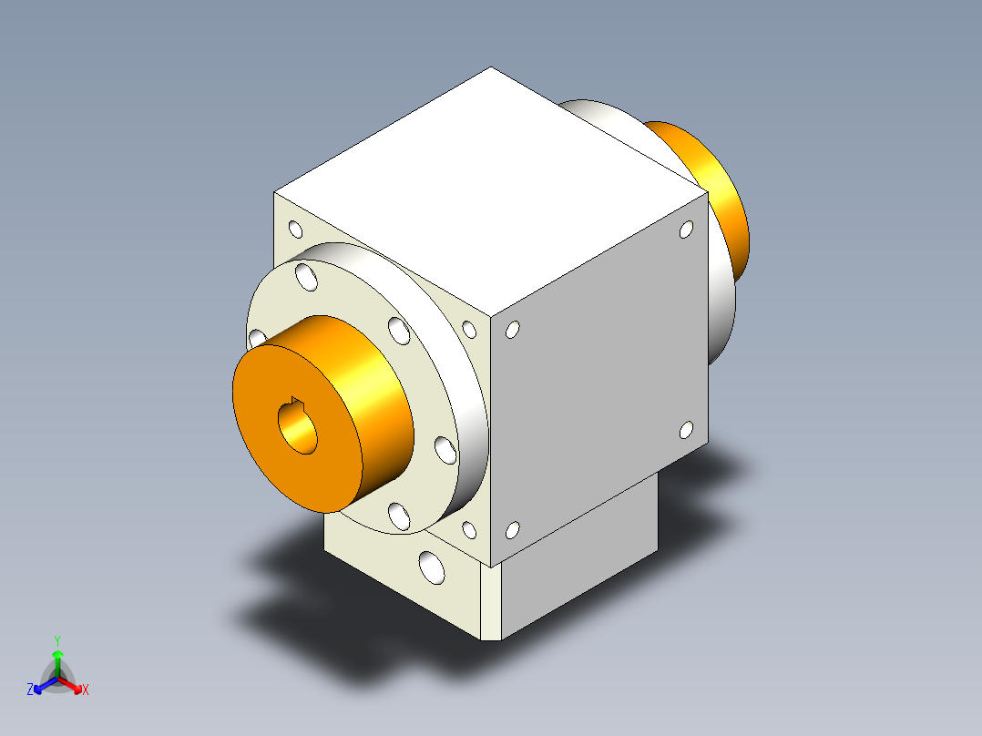换向器PW110双边锁紧-1 19-70-90-M6正等轴测图