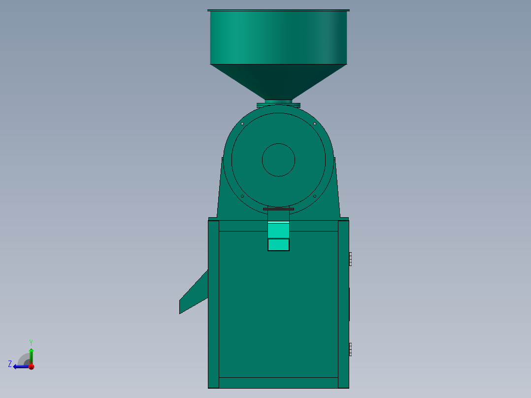 碾米机模型sw16可编辑右视图