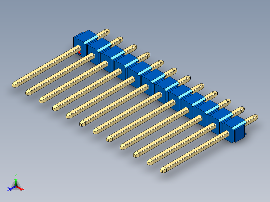 彩色公头100mil（2.54mm）系列-DS1021_blue_1x12p_100mil_Type5_rev1.0
