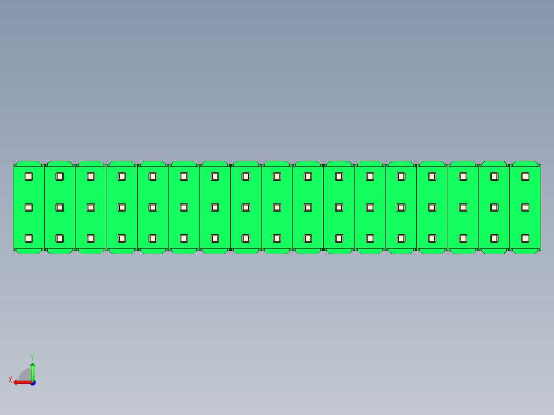 彩色公头100mil（2.54mm）系列-DS1021_green_3x17p_100mil_Type19_rev1.0后视图