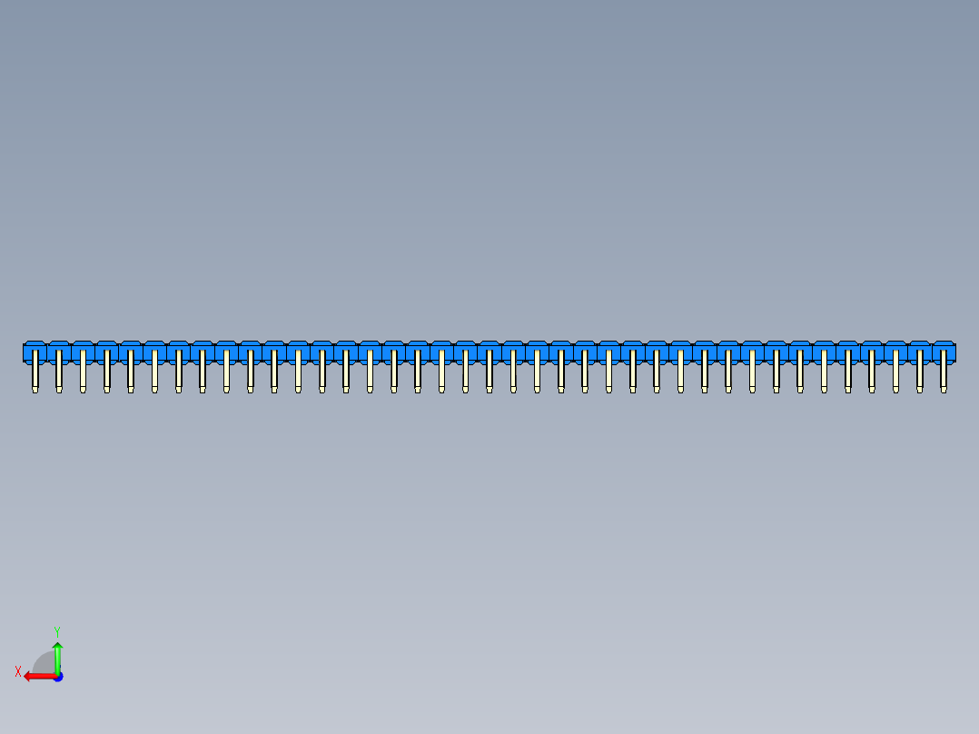 彩色公排针 100mil 2.54mm 系列-DS1022_blue_1x39p_100mil_TypeD_rev1.0后视图