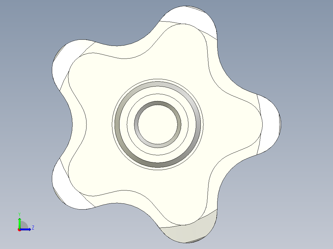 星型把手VCT-3D多系列多零件图纸模型左视图