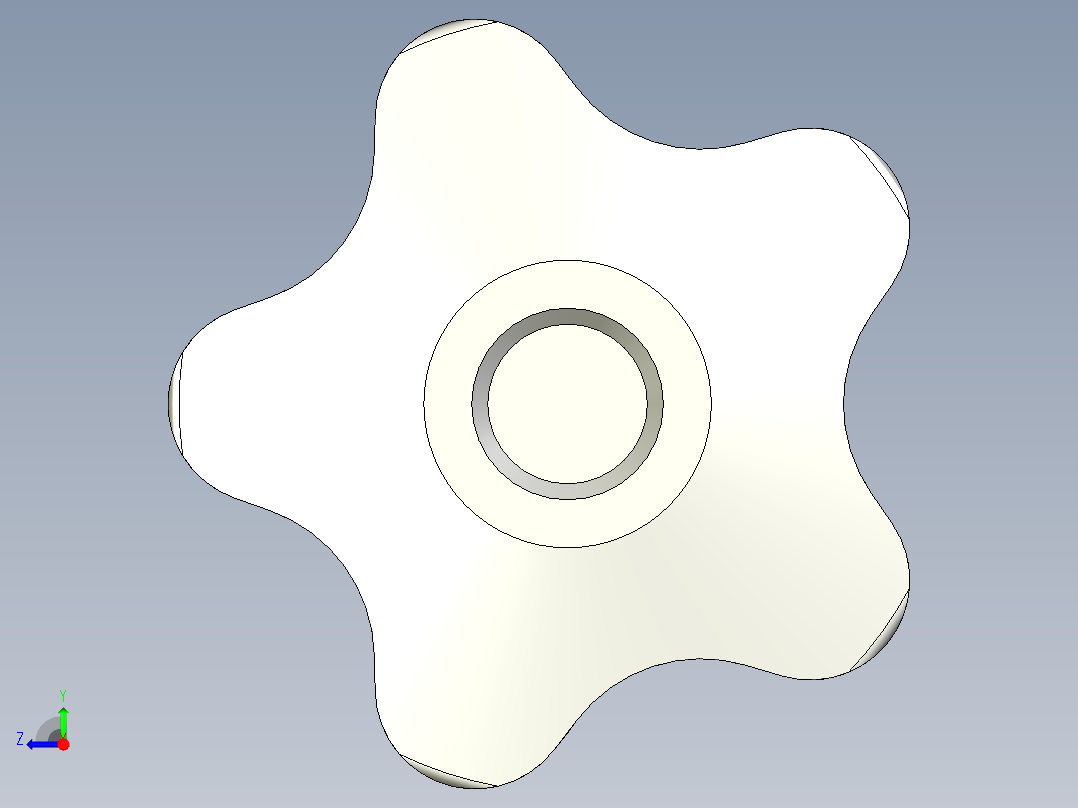 星型把手VCT-3D多系列多零件图纸模型右视图