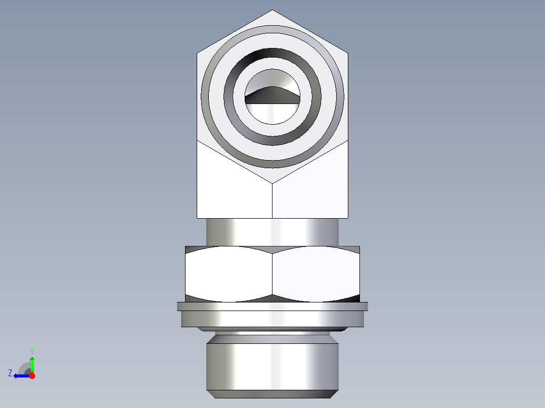 卡套式工业通用硬管接头EO_Adjustable_Locknut_elbow_WEE10SROMDCF右视图