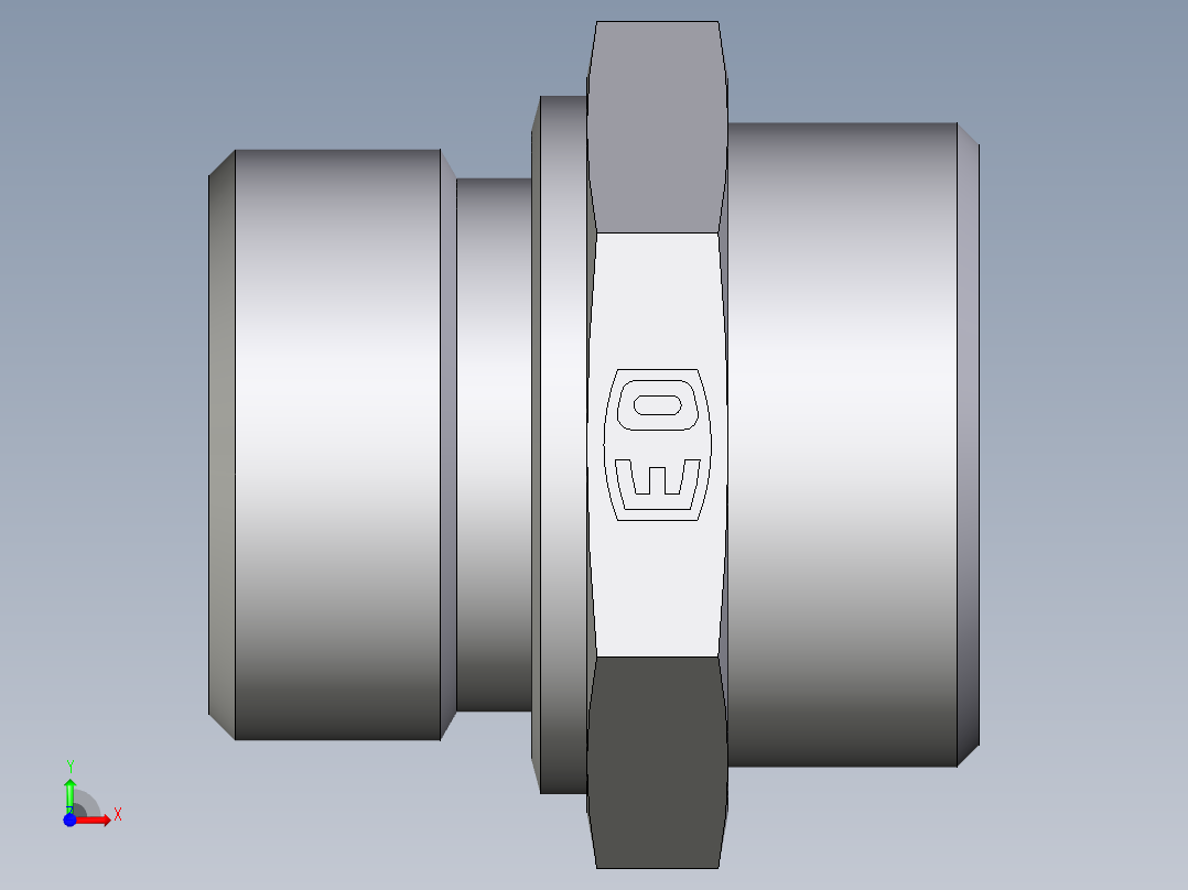 卡套式工业通用硬管接头EO_Male_Stud_connector_GE28LM71X前视图