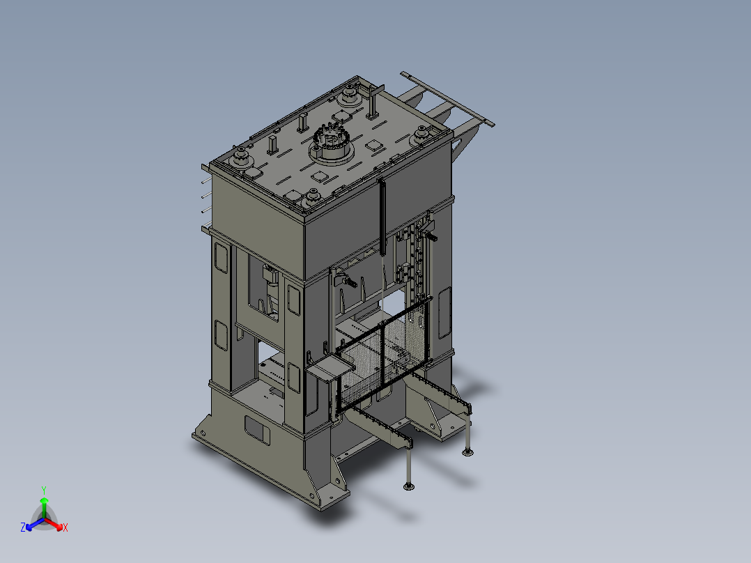 125吨液压油压冲孔冲型冲床后视图
