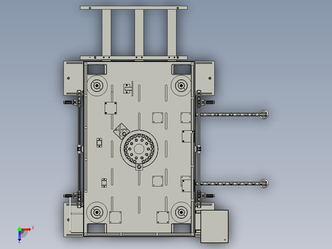125吨液压油压冲孔冲型冲床俯视图