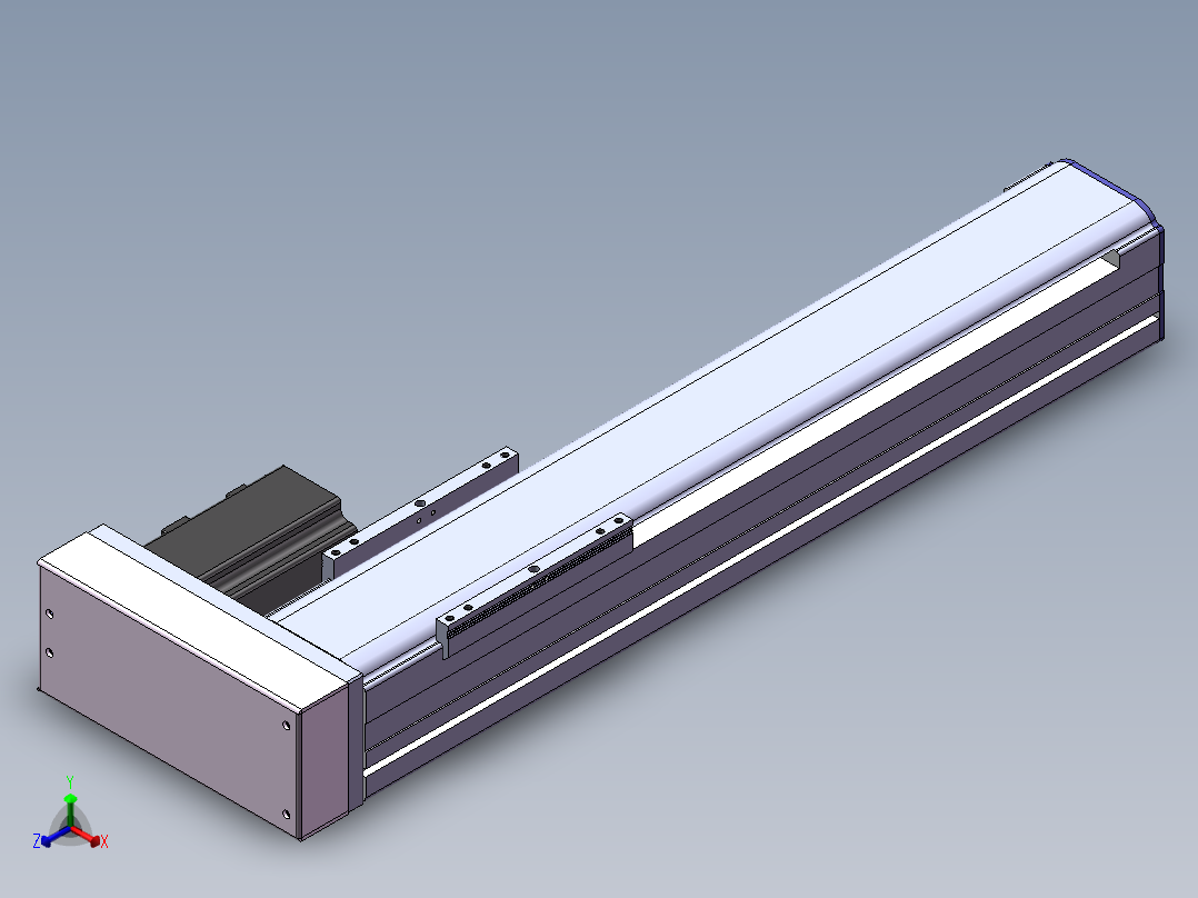 电动滑台模组SDM75右折模型 -（加长滑台）正等轴测图