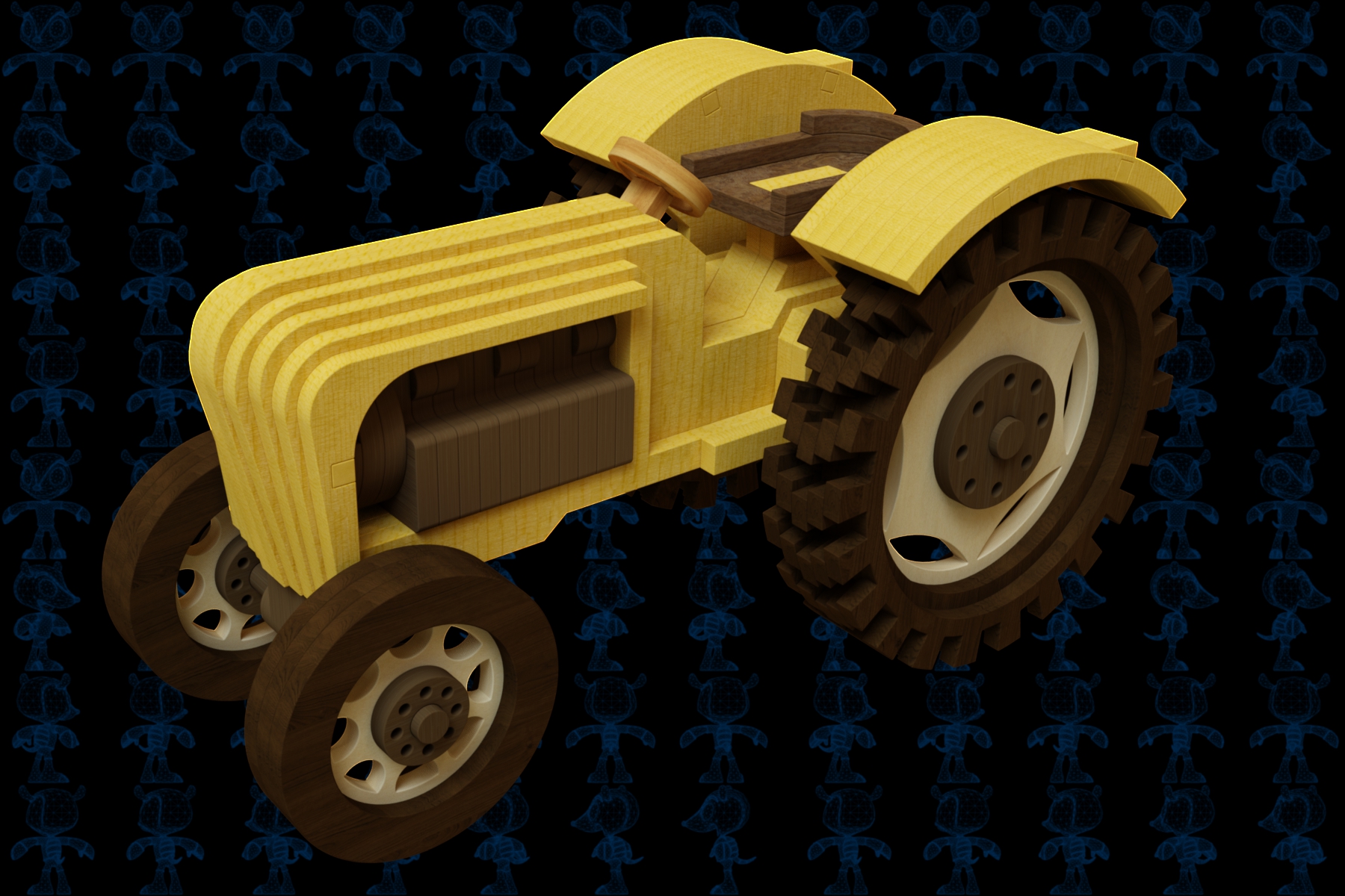 激光下料拼图拖拉机Parasolid, SOLIDWORKS 2016