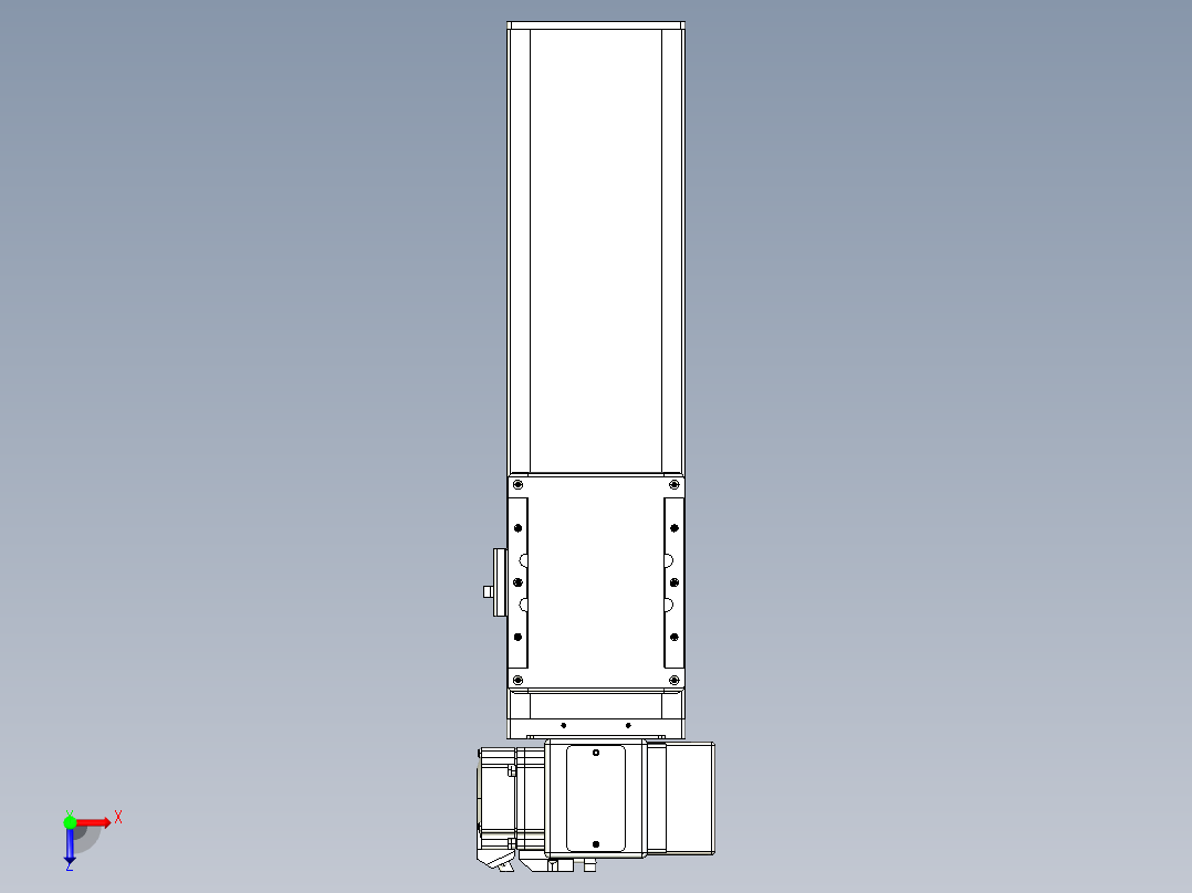 同步带全封闭直线模组TPA-HCB-105D-90-L200-RP-Y-P20-N3俯视图
