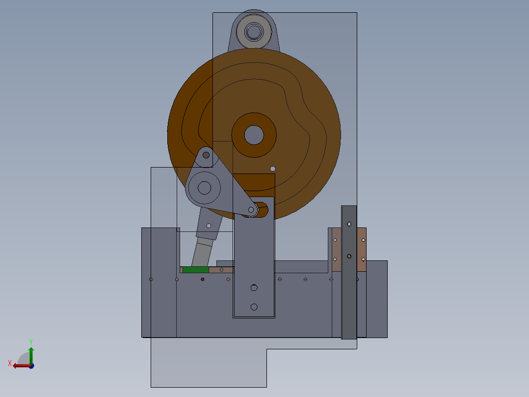拾取和放置机构凸轮机构后视图