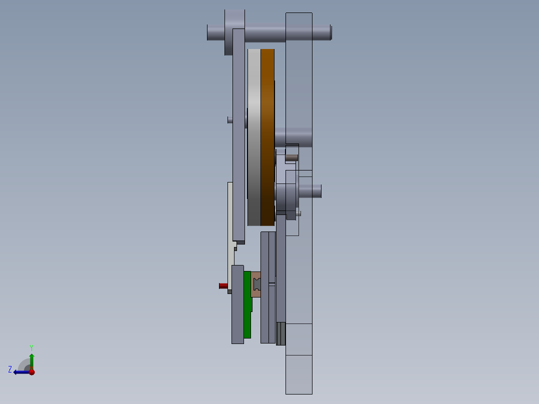 拾取和放置机构凸轮机构右视图