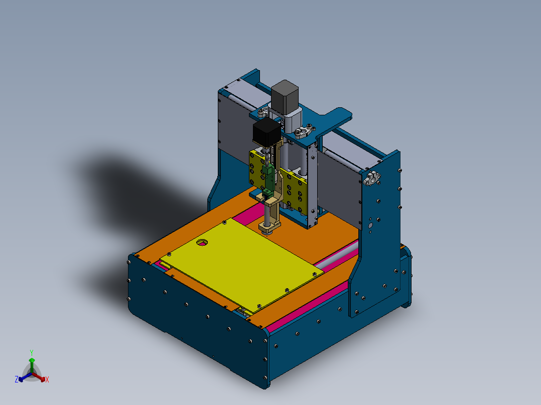 CNC桌面数控点胶机sw17可编辑正等轴测图