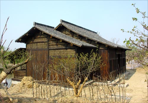 传统仿古中式徽派建筑民俗民居住宅马头墙SU模型CAD图纸大样详图