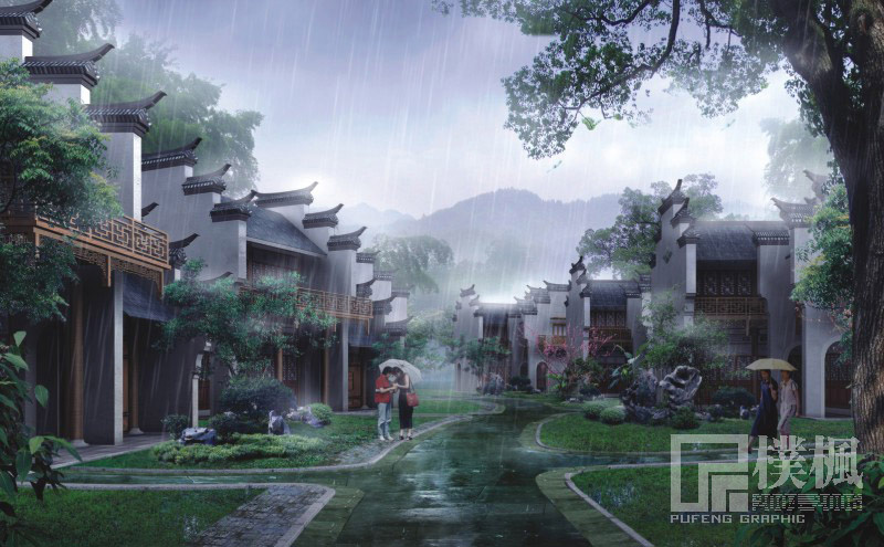 传统仿古中式徽派建筑民俗民居住宅马头墙SU模型CAD图纸大样详图