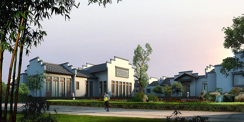 传统仿古中式徽派建筑民俗民居住宅马头墙SU模型CAD图纸大样详图