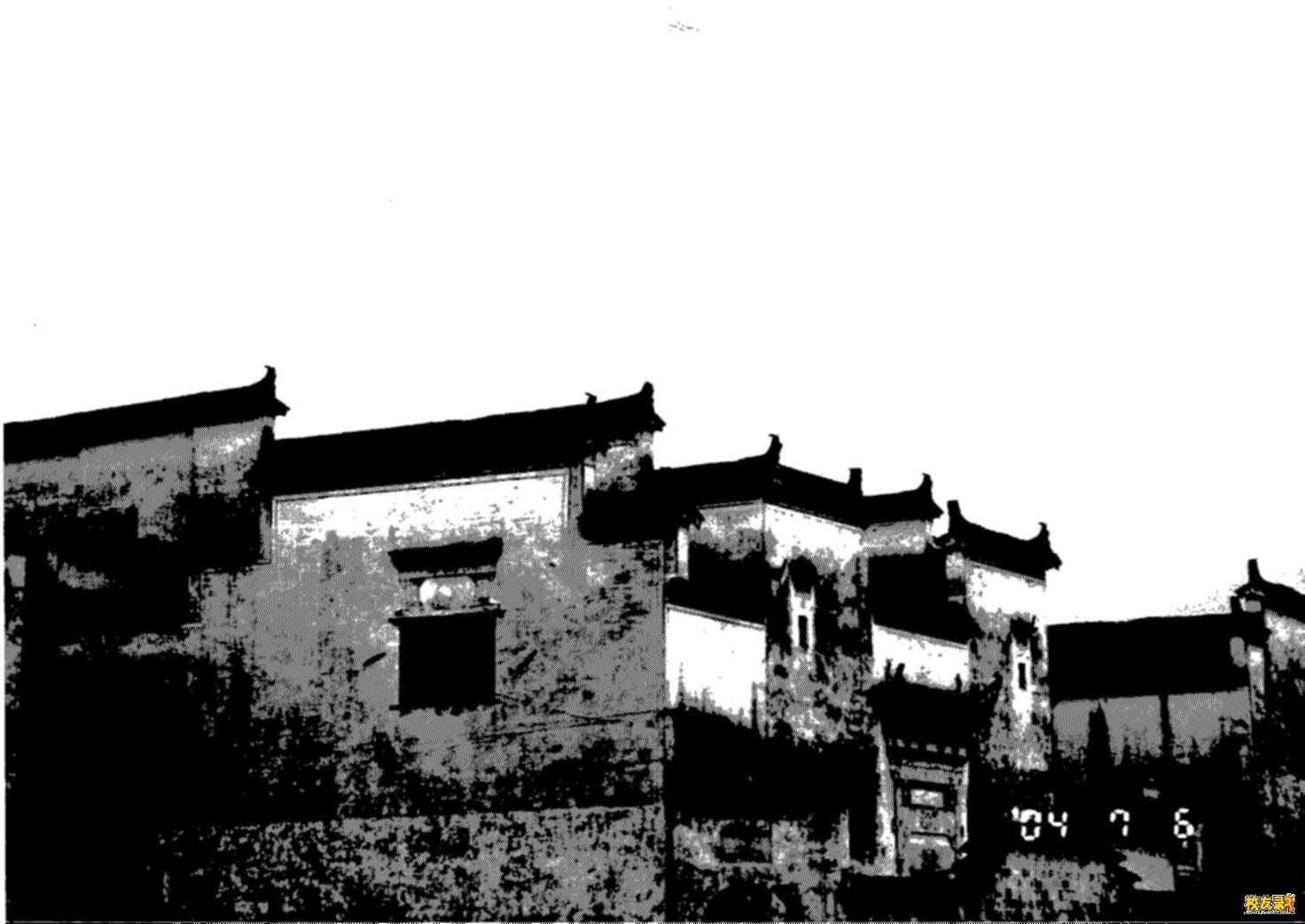 传统仿古中式徽派建筑民俗民居住宅马头墙SU模型CAD图纸大样详图