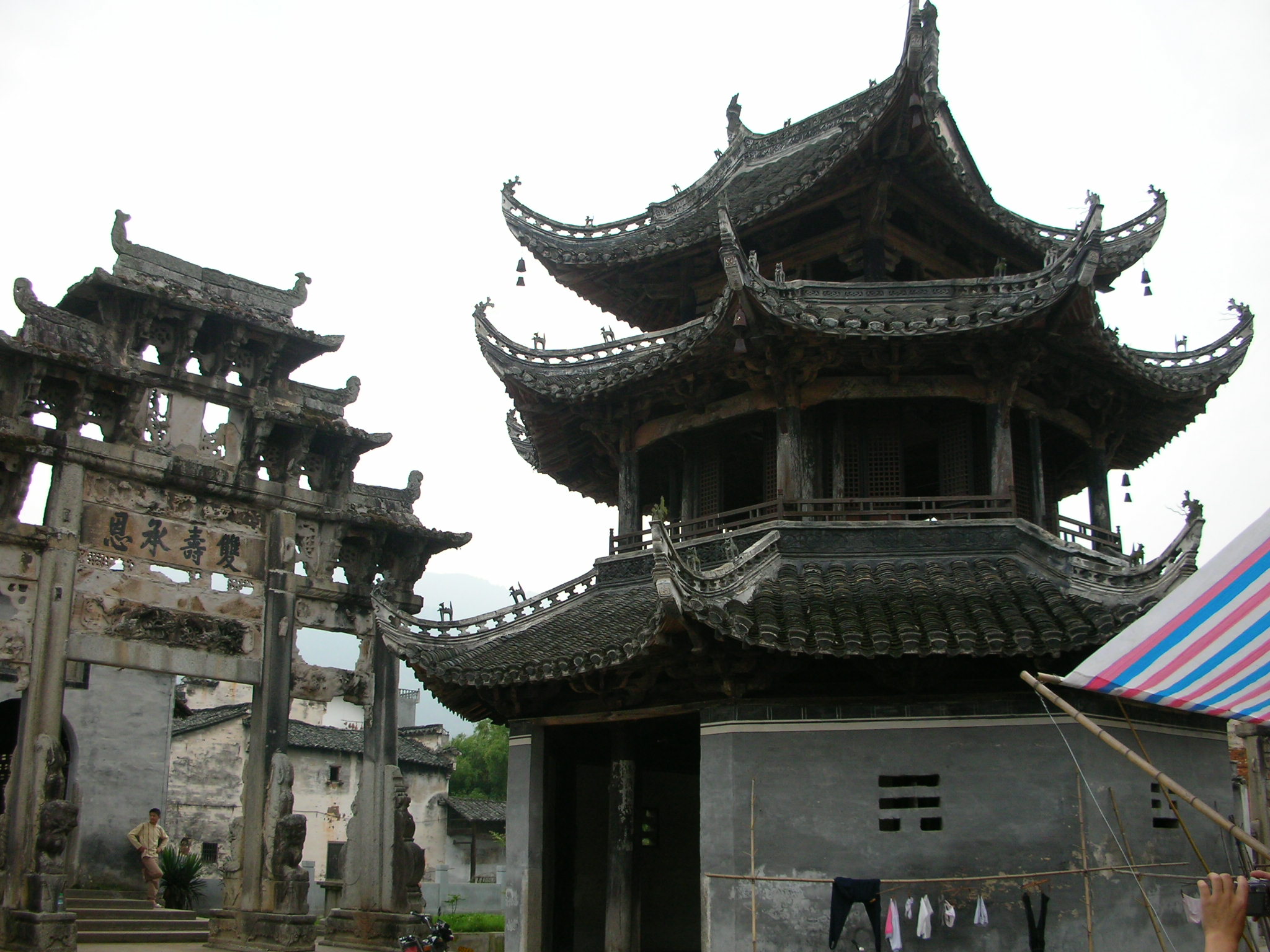 传统仿古中式徽派建筑民俗民居住宅马头墙SU模型CAD图纸大样详图