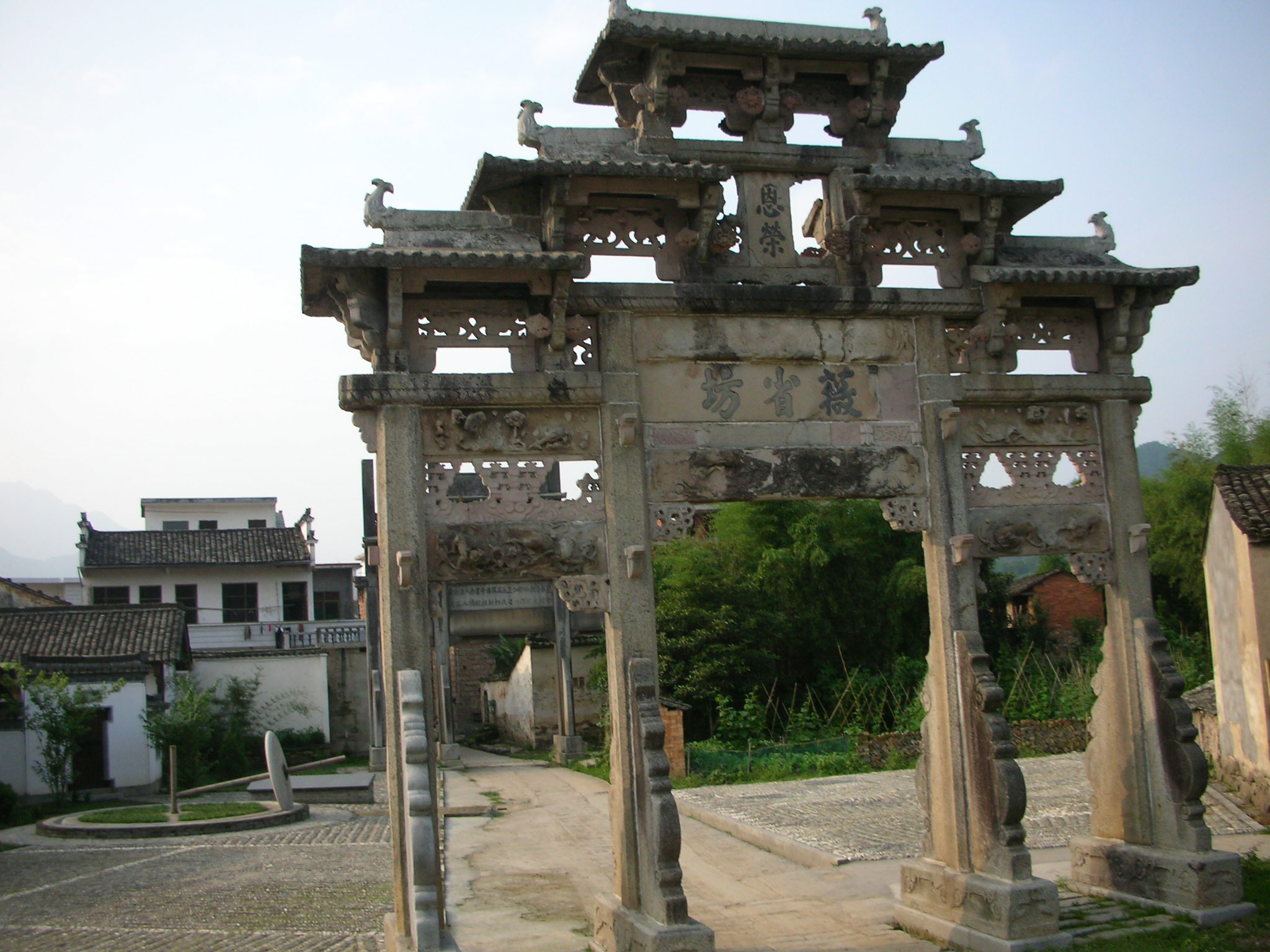 传统仿古中式徽派建筑民俗民居住宅马头墙SU模型CAD图纸大样详图