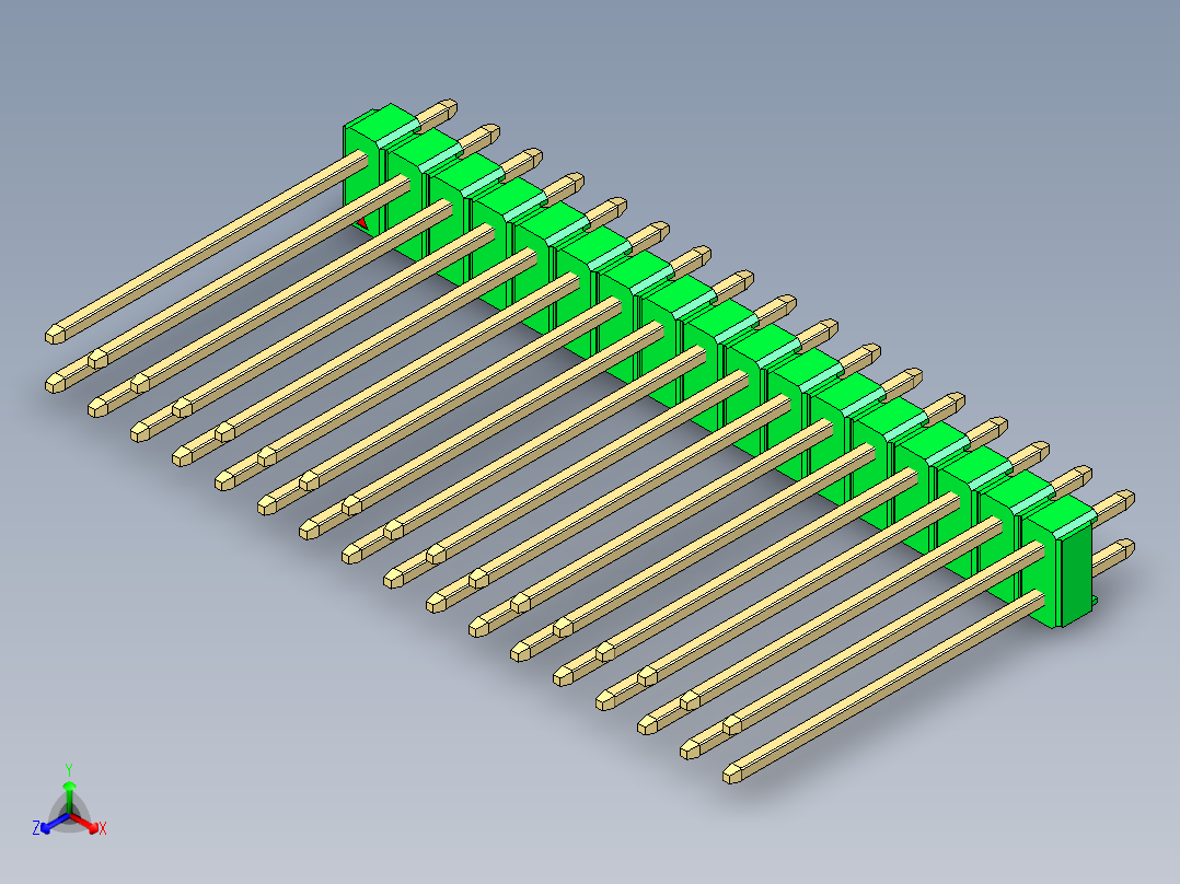 彩色公头100mil（2.54mm）系列-DS1021_green_2x17p_100mil_Type19_rev1.0