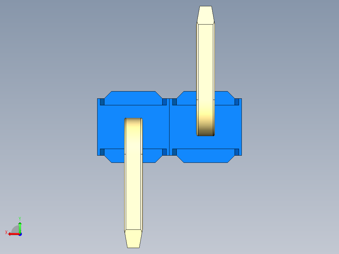 彩色公排针 100mil 2.54mm 系列-DS1022_blue_02p_100mil_Type_SMT_R1_rev1.0后视图