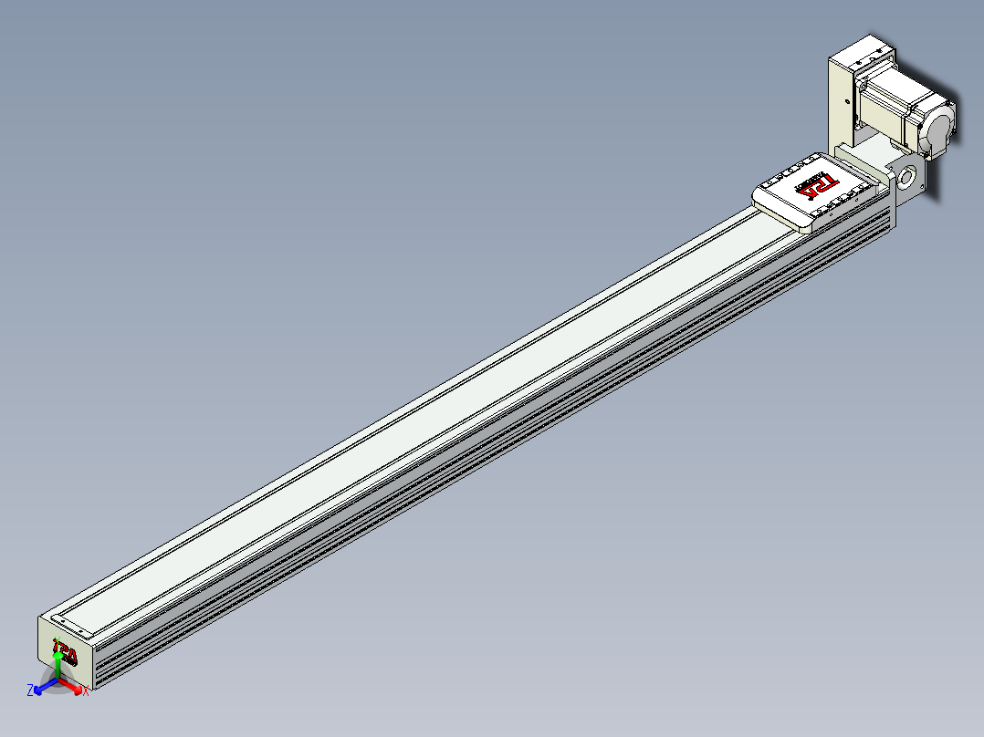 同步带全封闭直线模组TPA-HCB-85D-90-L1050-RU-Y-P20-N3正等轴测图