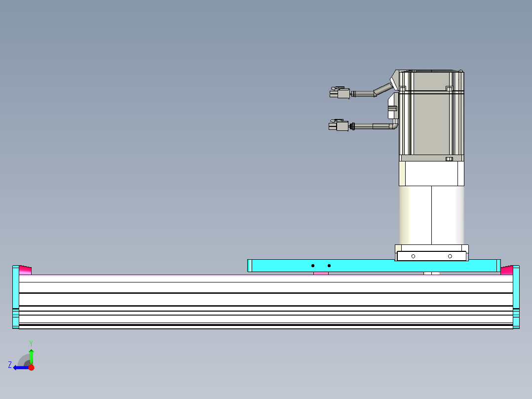 东锦齿条传动DH175G-L167-S250-BU-减速机+750W右视图