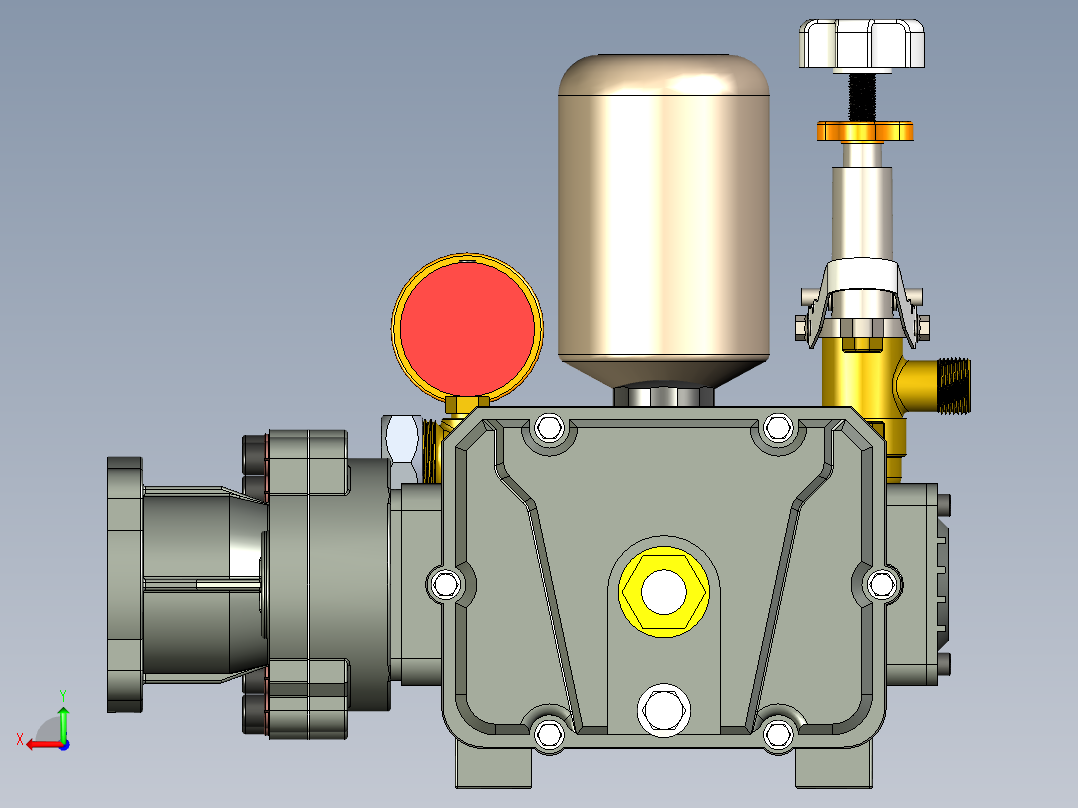 三缸住柱塞泵 后视图