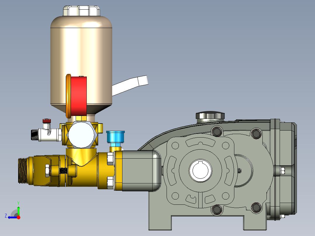 三缸住柱塞泵 右视图