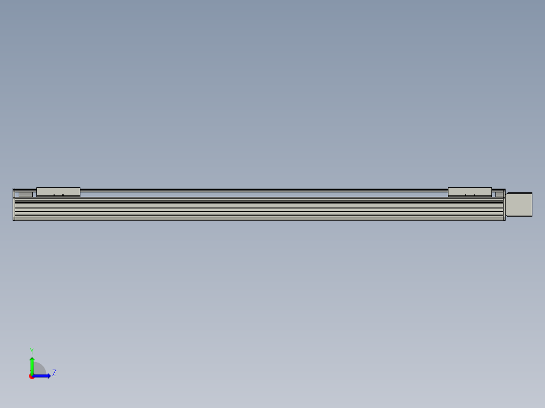 直线模组WG-LHB12-S1000-L(B)设计图纸左视图