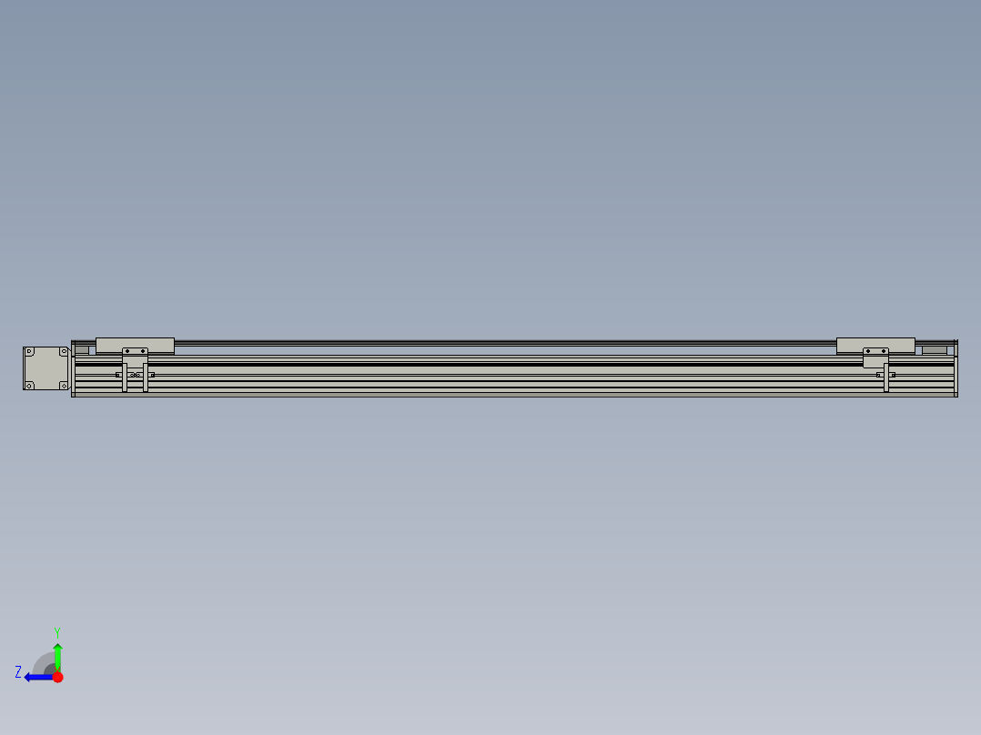 直线模组WG-LHB12-S1000-L(B)设计图纸右视图