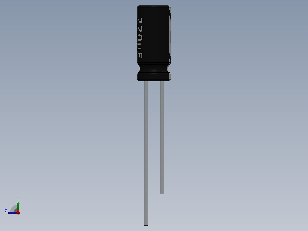 电容器 二极管 电阻器-Capacitor 220uF-10V右视图