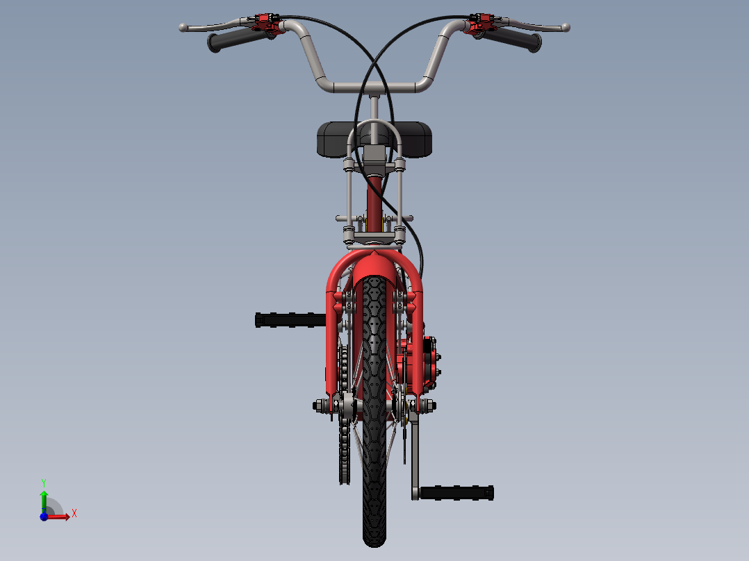 56---儿童单车（小型）sw2010三维图纸模型设计图纸前视图