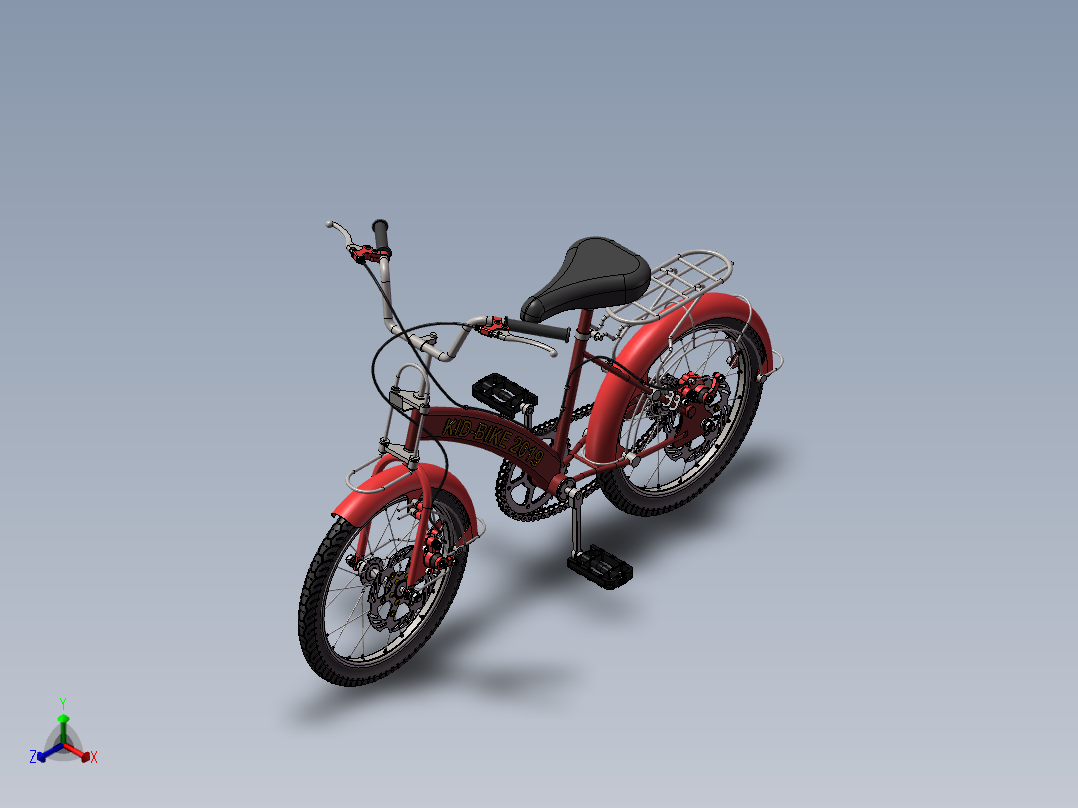 56---儿童单车（小型）sw2010三维图纸模型设计图纸正等轴测图