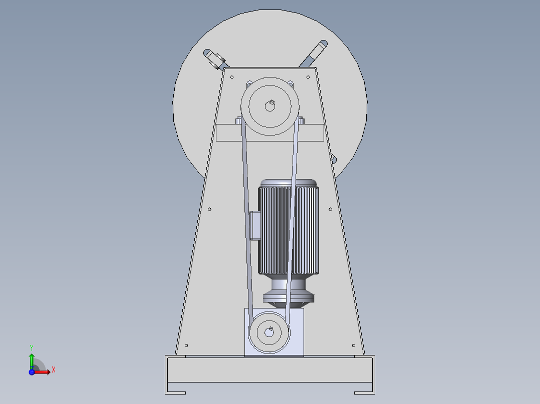 冲床放料机（sw20可编辑+工程图+bom）前视图
