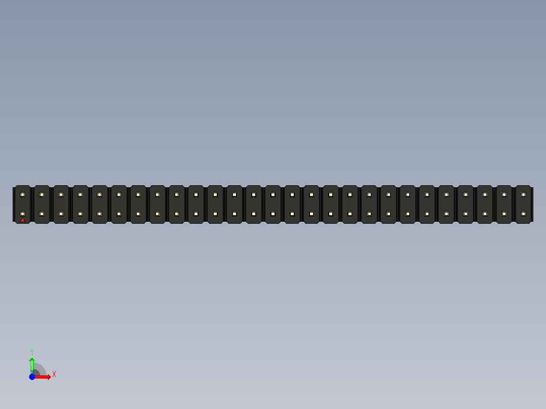 彩色公头100mil（2.54mm）系列-DS1021_black_2x27p_100mil_Type43_rev1.0前视图
