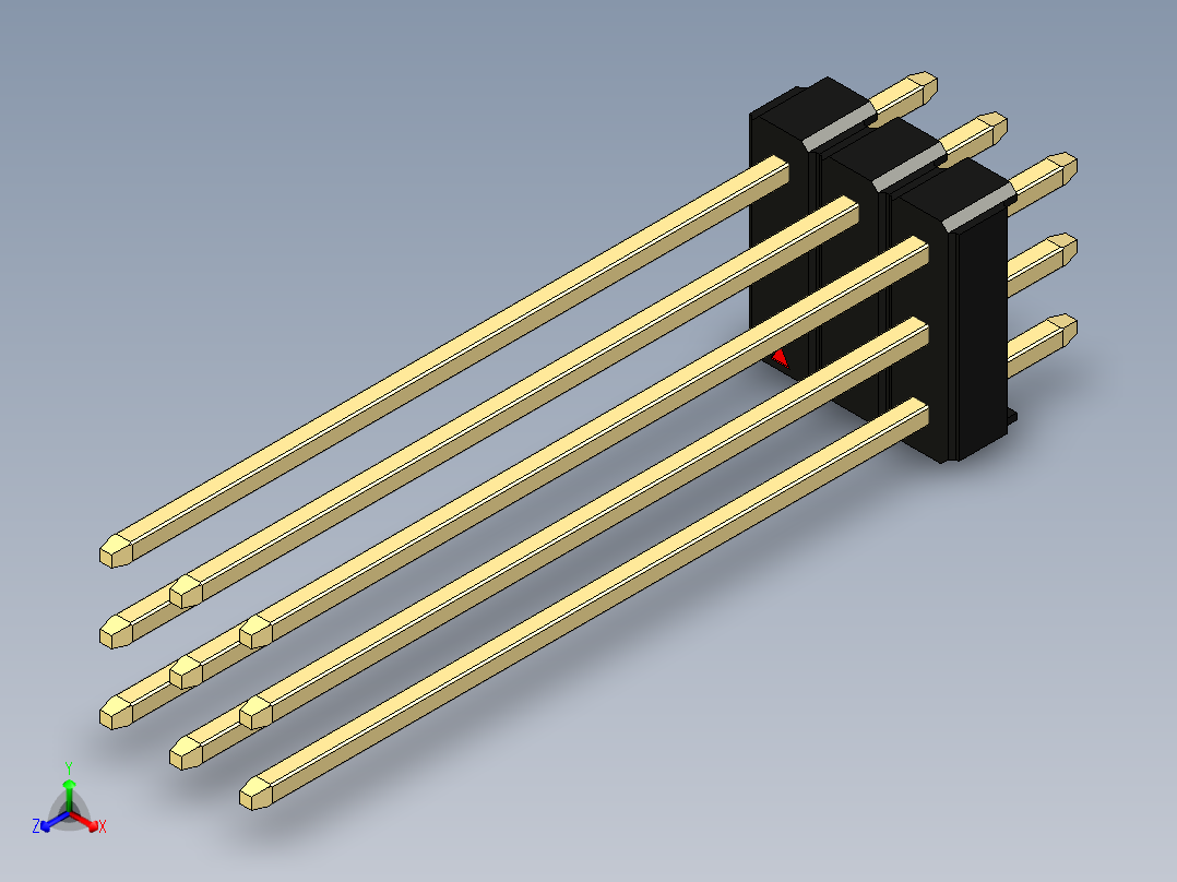彩色公头100mil（2.54mm）系列-DS1021_black_3x03p_100mil_Type43_rev1.0