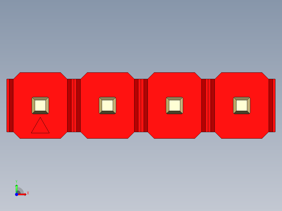 彩色公头100mil（2.54mm）系列-DS1021_red_1x04p_100mil_Type43_rev1.0前视图
