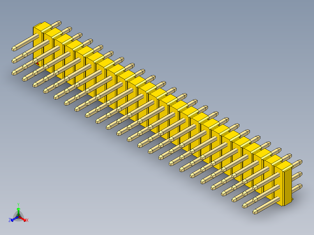 彩色公头100mil（2.54mm）系列-DS1021_yellow_3x24p_100mil_Type1_rev1.0