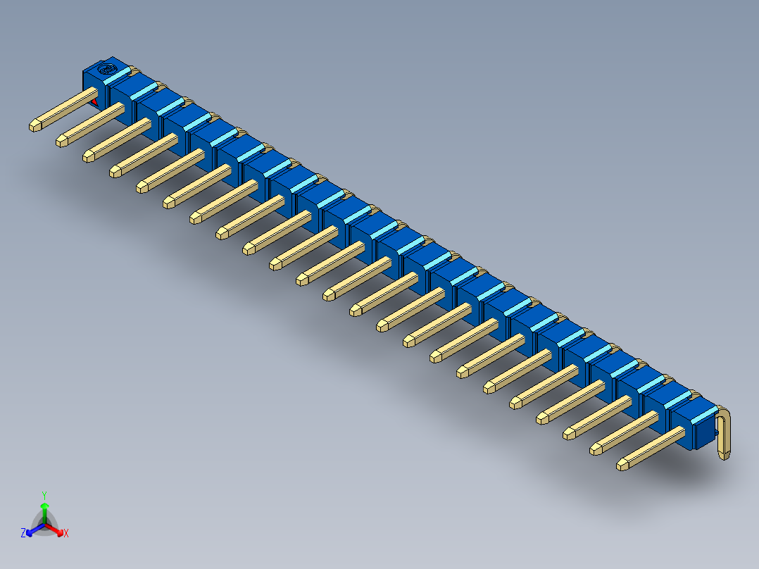 彩色公排针 100mil 2.54mm 系列-DS1022_blue_1x23p_100mil_TypeD_rev1.0
