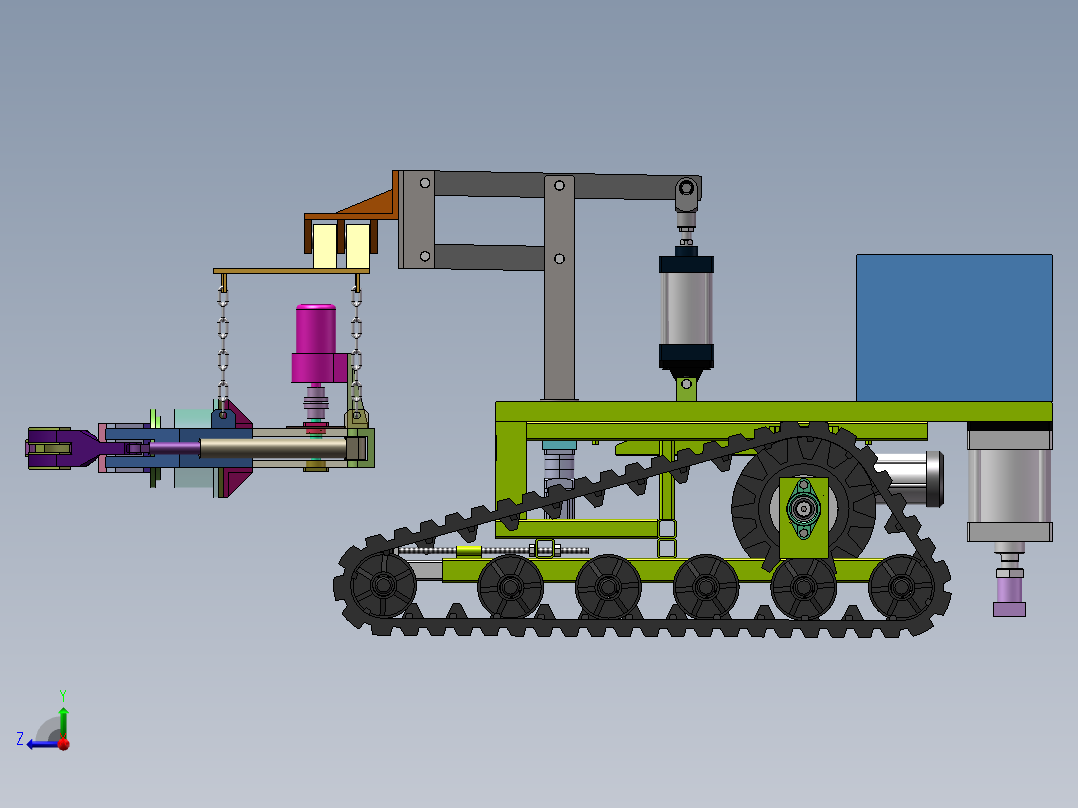 履带式振动采摘机三维+二维=1496024右视图