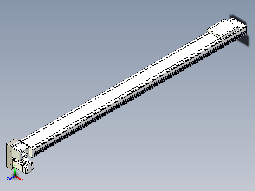 同步带全封闭直线模组TPA-HCB-105D-90-L1350-LP-Y-P20-N3正等轴测图