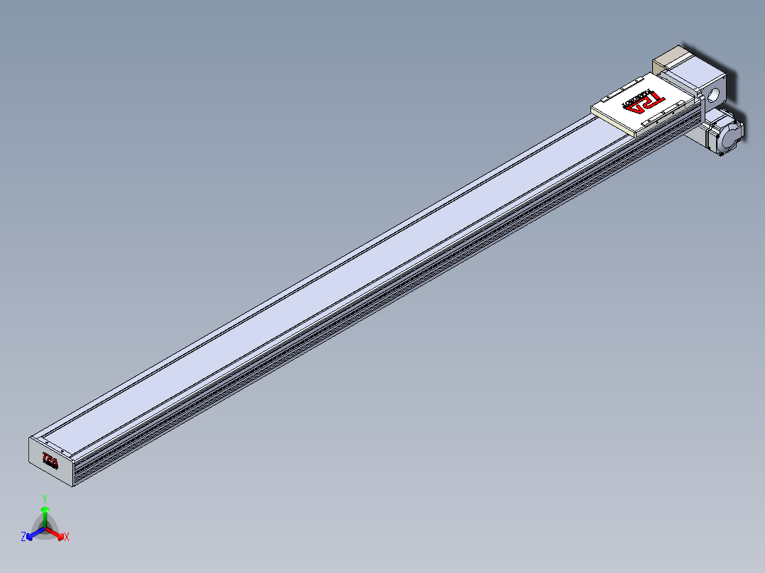 同步带全封闭直线模组TPA-HCB-110D-90-L1350-RP-Y-P40-N3正等轴测图