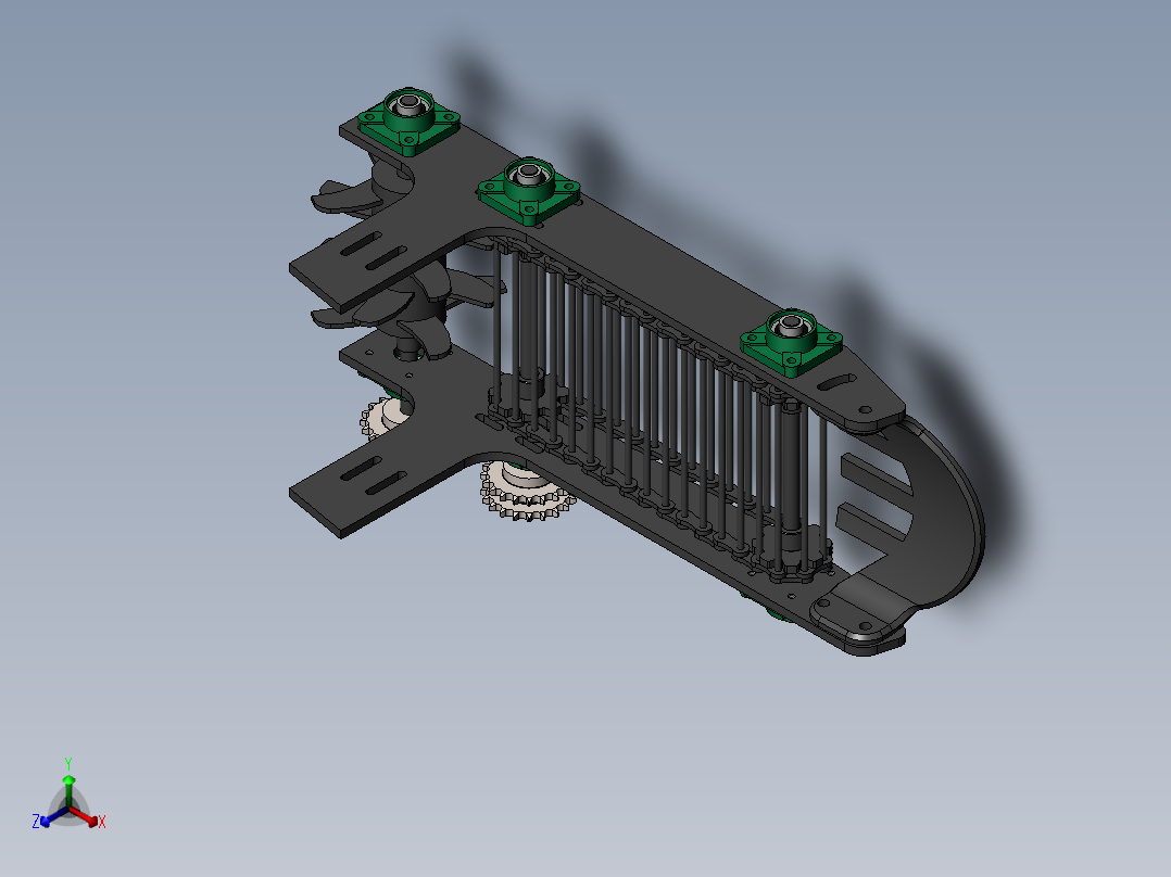 一种用于大葱收获的挖掘装置三维sw模型正等轴测图