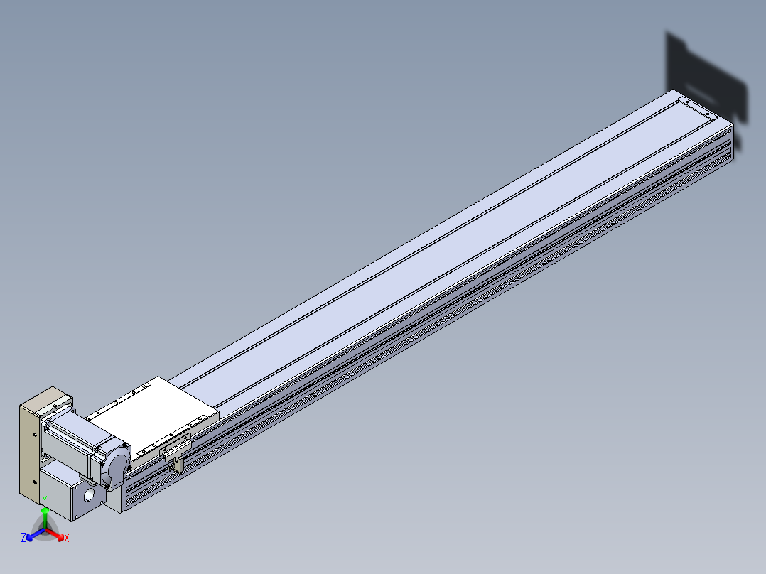 同步带全封闭直线模组TPA-HCB-120D-90-L950-LU-Y-P40-N3正等轴测图