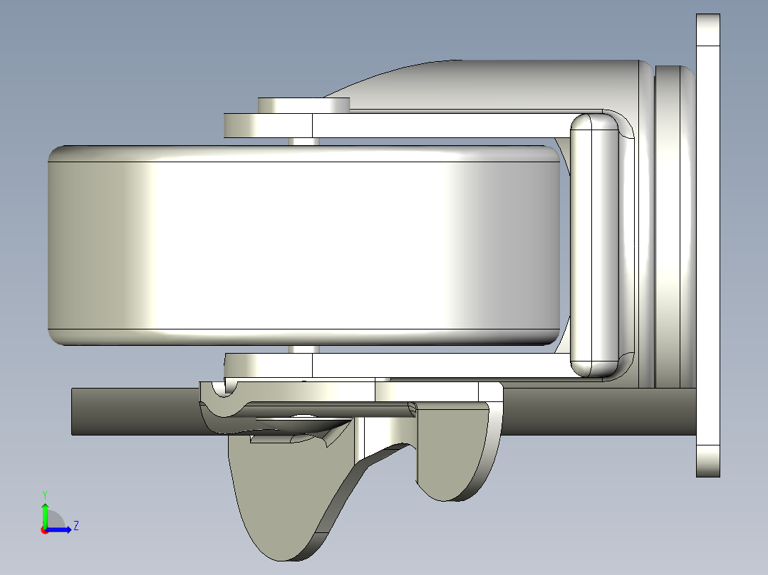 輕荷重腳輪(400N)5581-3D多系列多零件图纸模型左视图