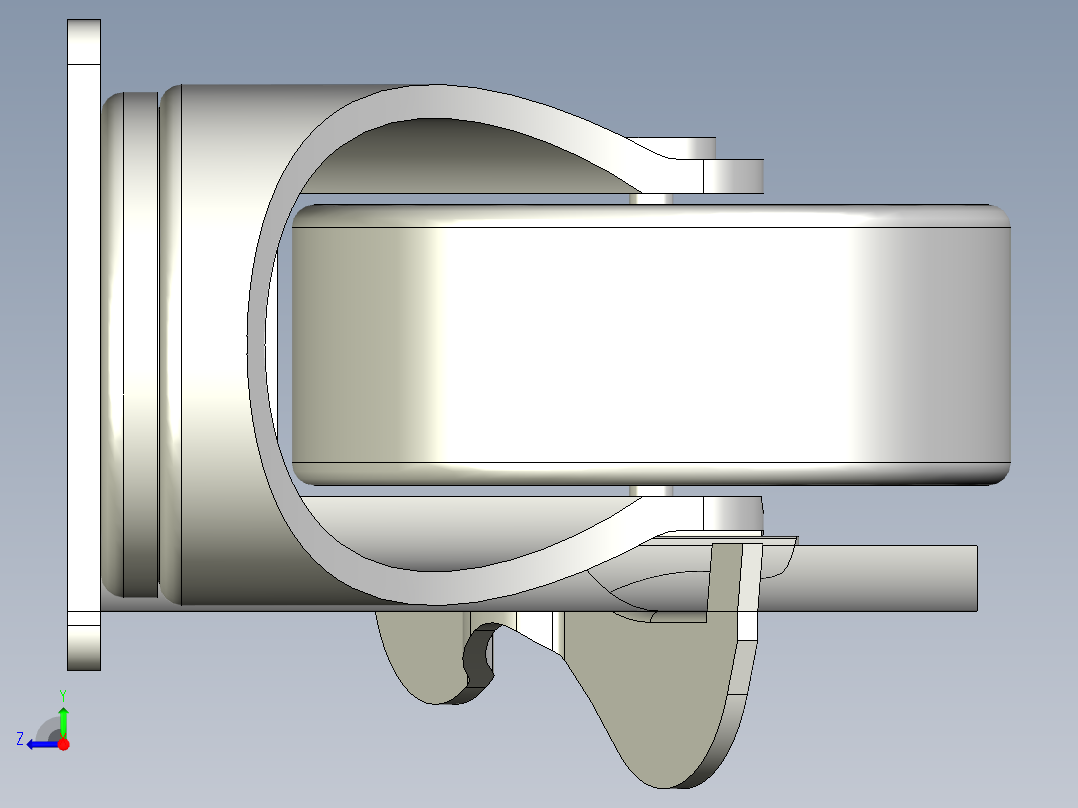 輕荷重腳輪(400N)5581-3D多系列多零件图纸模型右视图